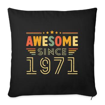Vintage Legend 1971 Geschenk von 1971 - Jahrgang 1971 - Sofakissenbezug 45 x 45 cm - Schwarz - Vorne