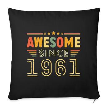 Millésime Légende 1961 Cadeau de 1961 - Né en 1961 - Housse de coussin décorative 45 x 45 cm - noir - Devant
