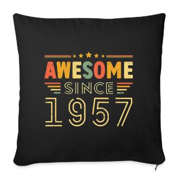 Vintage Legend 1957 Geschenk von 1957 - Jahrgang 1957 - Sofakissenbezug 45 x 45 cm - Schwarz - Vorne