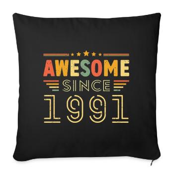 Vintage Legend 1991 Gift from 1991 - Born in 1991 - Sofa pillowcase 17,3'' x 17,3'' (45 x 45 cm) - black - Front