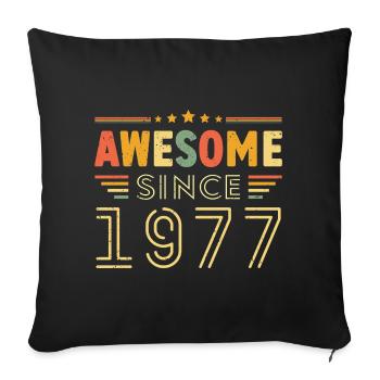 Vintage Legend 1977 Gift from 1977 - Born in 1977 - Sofa pillowcase 17,3'' x 17,3'' (45 x 45 cm) - black - Front