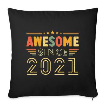 Vintage Legend 2021 Gift of 2021 - Born in 2021 - Sofa pillowcase 17,3'' x 17,3'' (45 x 45 cm) - black - Front