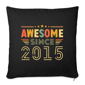 Vintage Legend 2015 Gift from 2015 - Born in 2015 - Sofa pillowcase 17,3'' x 17,3'' (45 x 45 cm) - black - Front