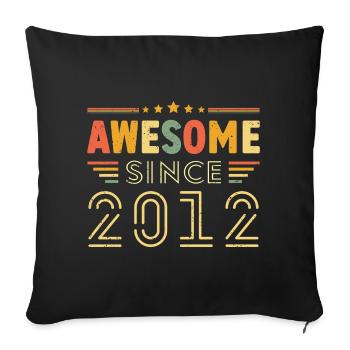 Millésime Légende 2012 Cadeau de 2012 - Né en 2012 - Housse de coussin décorative 45 x 45 cm - noir - Devant
