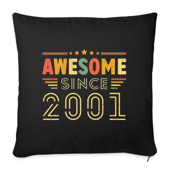 Vintage Legend 2001 Geschenk von 2001 - Jahrgang 2001 - Sofakissenbezug 45 x 45 cm - Schwarz - Vorne