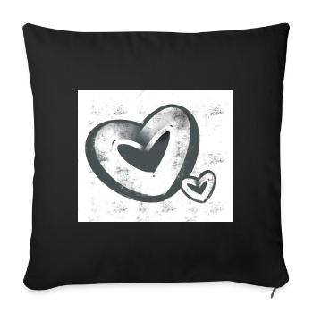 Two Hearts Connected in Love Friendship White - Sofa pillowcase 17,3'' x 17,3'' (45 x 45 cm) - black - Front