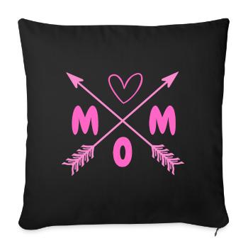 MOM Heart Cross Arrows - Sofa pillowcase 17,3'' x 17,3'' (45 x 45 cm) - black - Front