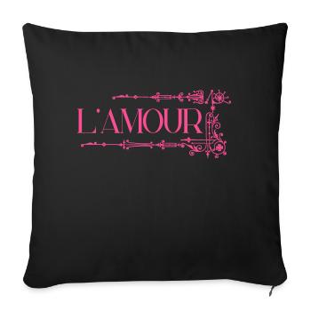 L'amour with ornament - Sofa pillowcase 17,3'' x 17,3'' (45 x 45 cm) - black - Front