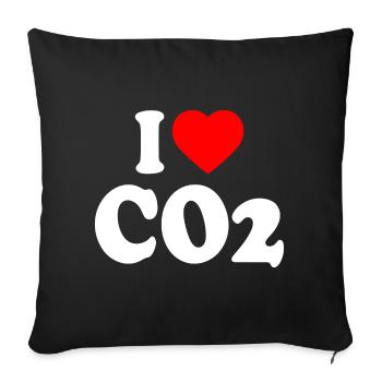 I love co2 - Sofa pillowcase 17,3'' x 17,3'' (45 x 45 cm) - black - Front