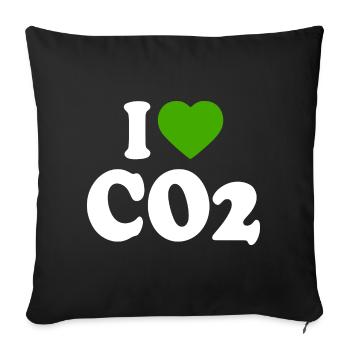 I love co2 - Sofa pillowcase 17,3'' x 17,3'' (45 x 45 cm) - black - Front
