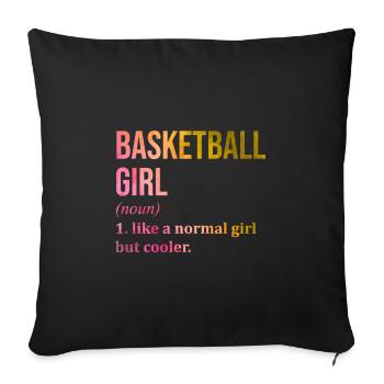 Basketball - Sofa pillowcase 17,3'' x 17,3'' (45 x 45 cm) - black - Front