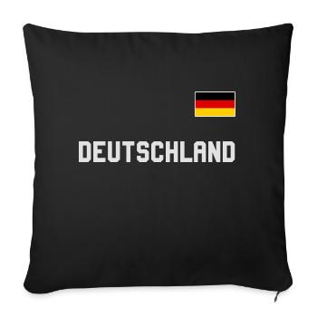Germany jersey look with flag flag on chest - Sofa pillowcase 17,3'' x 17,3'' (45 x 45 cm) - black - Front