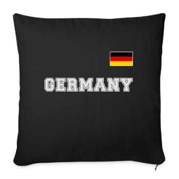 Germany jersey look GERMANY with flag flag - Sofa pillowcase 17,3'' x 17,3'' (45 x 45 cm) - black - Front