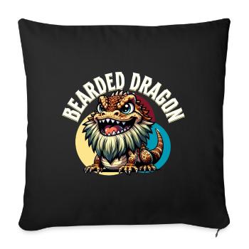 Bartagame Bartagamen Bearded Dragon - Sofa pillowcase 17,3'' x 17,3'' (45 x 45 cm) - black - Front