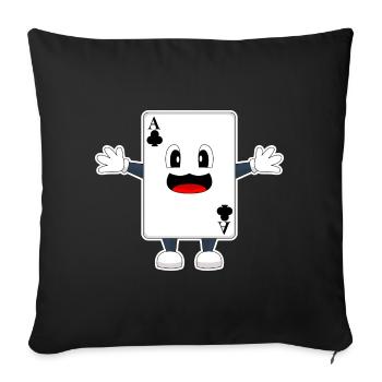 Poker Pokerkarten - Sofakissenbezug 45 x 45 cm - Schwarz - Vorne