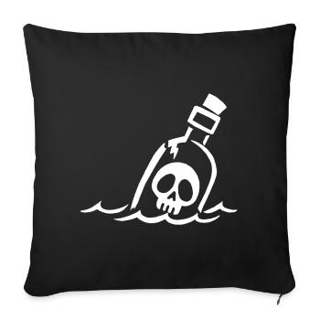 White Skull in a Bottle - Sofa pillowcase 17,3'' x 17,3'' (45 x 45 cm) - black - Front