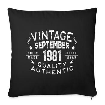 Legendary Since September 1981 Birthday September - Sofa pillowcase 17,3'' x 17,3'' (45 x 45 cm) - black - Front