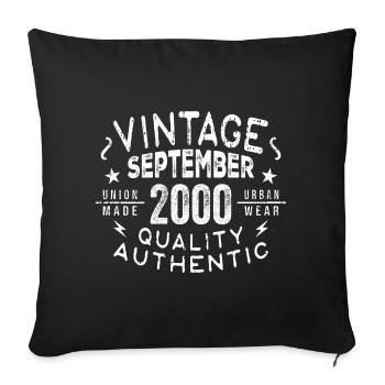 Legendary Since September 2000 Birthday September - Sofa pillowcase 17,3'' x 17,3'' (45 x 45 cm) - black - Front