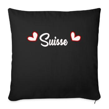 SWITZERLAND. HUMOR. COUNTRY. FLAG. GENEVA. LAUSANNE - Sofa pillowcase 17,3'' x 17,3'' (45 x 45 cm) - black - Front