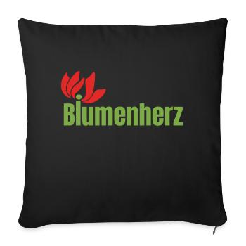 Final Logo Blumen - Sofakissenbezug 45 x 45 cm - Schwarz - Vorne
