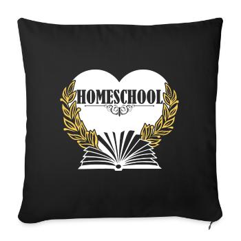 Homeschool Homeschool Heart - Sofa pillowcase 17,3'' x 17,3'' (45 x 45 cm) - black - Front