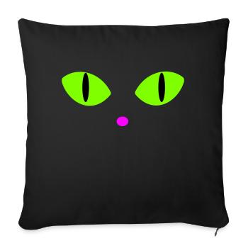 Green Cat's Eyes - Sofa pillowcase 17,3'' x 17,3'' (45 x 45 cm) - black - Front