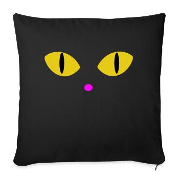 Yellow eyes - Sofa pillowcase 17,3'' x 17,3'' (45 x 45 cm) - black - Front