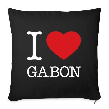 I LOVE GABON - Sofa pillowcase 17,3'' x 17,3'' (45 x 45 cm) - black - Front