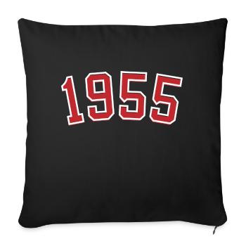 Année de naissance sport 1955 - Housse de coussin décorative 45 x 45 cm - noir - Devant