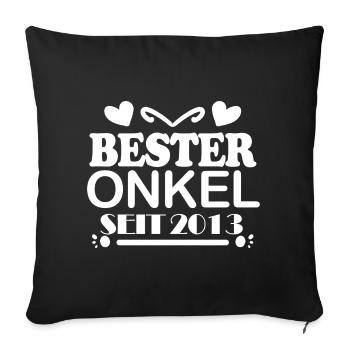 Bester Onkel seit 2013 - Sofakissenbezug 45 x 45 cm - Schwarz - Vorne
