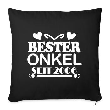 Bester Onkel seit 2006 - Sofakissenbezug 45 x 45 cm - Schwarz - Vorne