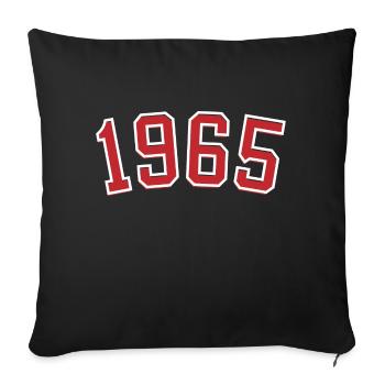 Année de naissance sport 1965 - Housse de coussin décorative 45 x 45 cm - noir - Devant