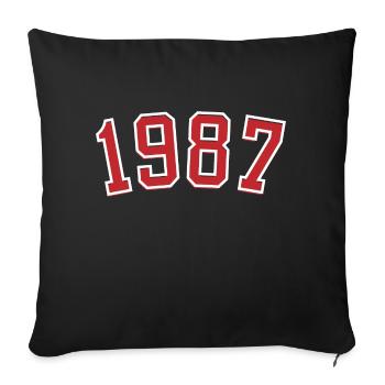 Year of birth sport 1987 - Sofa pillowcase 17,3'' x 17,3'' (45 x 45 cm) - black - Front