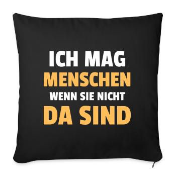 J’aime les gens quand ils ne sont pas là - Housse de coussin décorative 45 x 45 cm - noir - Devant