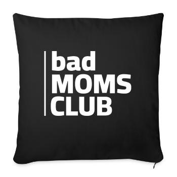 Bad Moms Club Logo - Sofa pillowcase 17,3'' x 17,3'' (45 x 45 cm) - black - Front