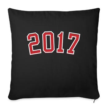 Année de naissance sport 2017 - Housse de coussin décorative 45 x 45 cm - noir - Devant