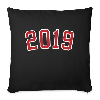 Year of birth sport 2019 - Sofa pillowcase 17,3'' x 17,3'' (45 x 45 cm) - black - Front