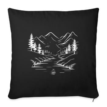 Montagnes - Housse de coussin décorative 45 x 45 cm - noir - Devant