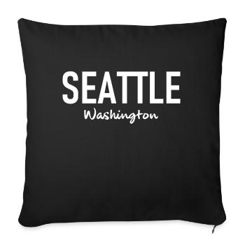 Seattle - Washington - USA - United States of America - Sofa pillowcase 17,3'' x 17,3'' (45 x 45 cm) - black - Front