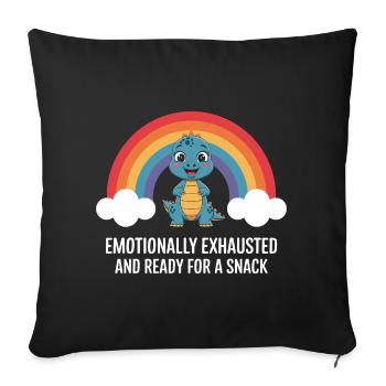 Emotional Dinosaur Rainbow Snack - Sofa pillowcase 17,3'' x 17,3'' (45 x 45 cm) - black - Front