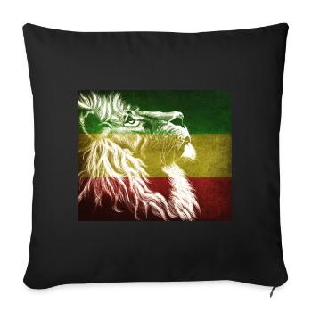 Reggae Lion Flag Art - Housse de coussin décorative 45 x 45 cm - noir - Devant
