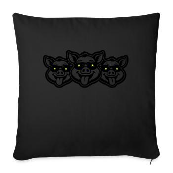 Cochons de truie de fête - Housse de coussin décorative 45 x 45 cm - noir - Devant
