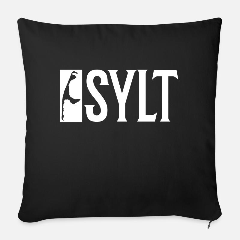 Sylt Insel - Sofakissenbezug 45 x 45 cm - Schwarz