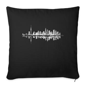 Seoul South Korea Skyline - Sofa pillowcase 17,3'' x 17,3'' (45 x 45 cm) - black - Front