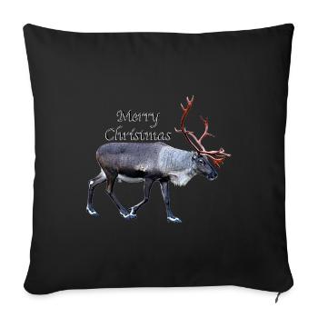 Frohe Weihnachten - Sofakissenbezug 45 x 45 cm - Schwarz - Vorne