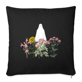 Fleurs effrayantes - Housse de coussin décorative 45 x 45 cm - noir - Devant