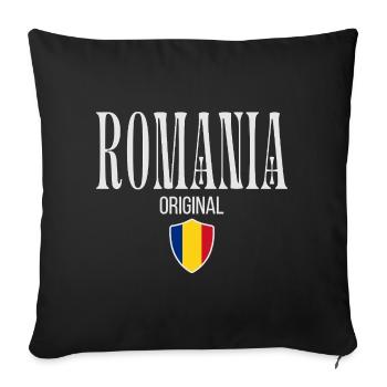 Originally from Romania, born in Romania - Sofa pillowcase 17,3'' x 17,3'' (45 x 45 cm) - black - Front