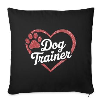 Dresseur de chiens Heart Design - Housse de coussin décorative 45 x 45 cm - noir - Devant