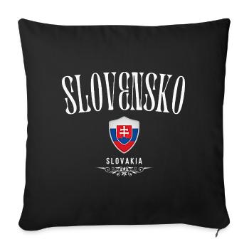 Flag of Slovakia, Slovak patriot - Sofa pillowcase 17,3'' x 17,3'' (45 x 45 cm) - black - Front