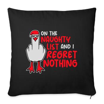 On the naughty list and I regret nothing Böse Möwe - Sofa pillowcase 17,3'' x 17,3'' (45 x 45 cm) - black - Front